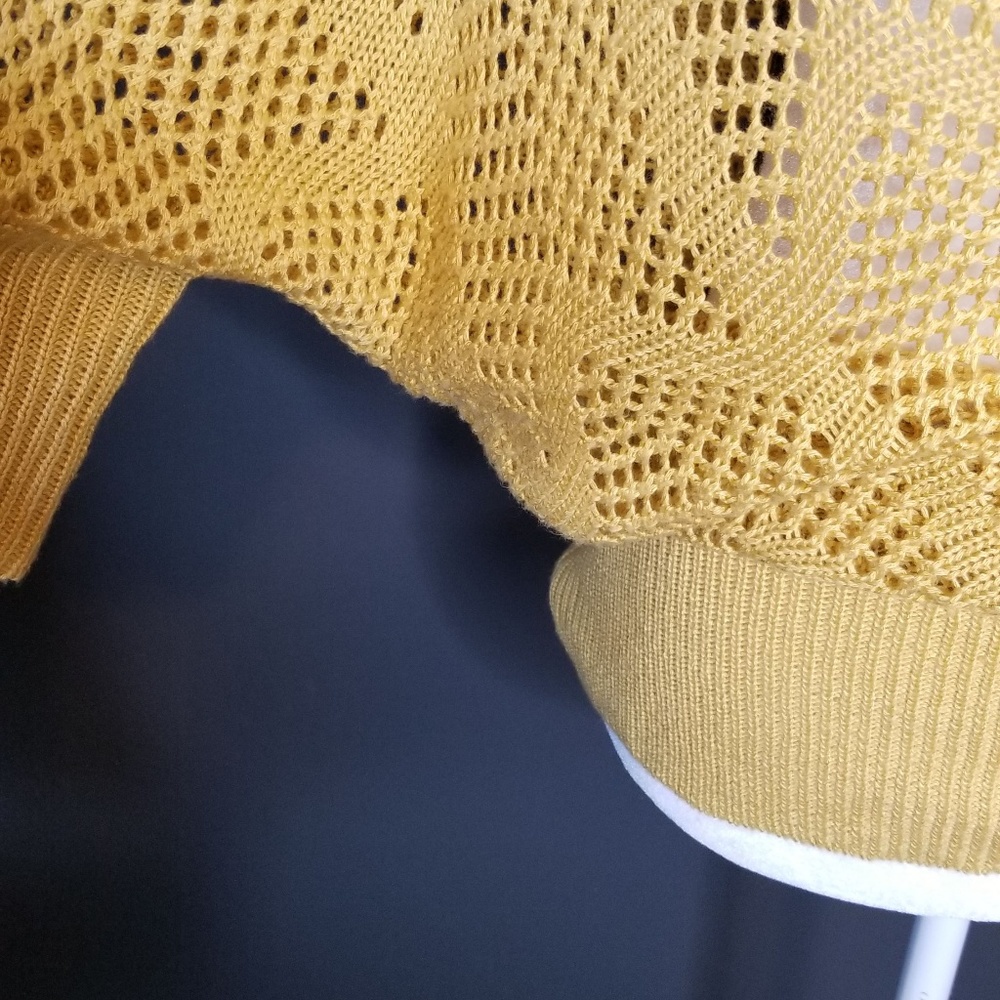 KESSLEY Yellow Sheer Mesh Sweater TU_4